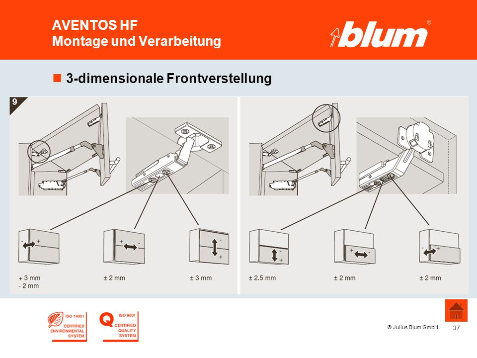 AVENTOS HF Montage und Verarbeitung