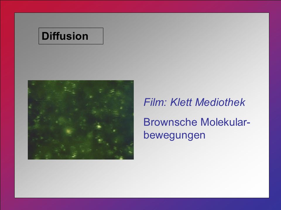 Diffusion Film: Klett Mediothek Brownsche Molekular-bewegungen