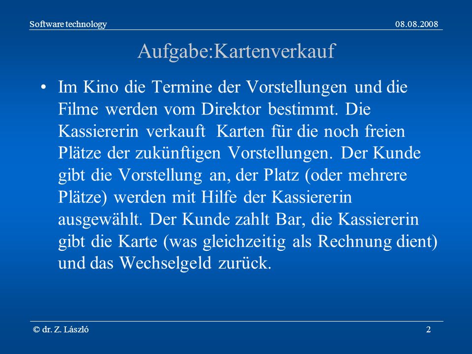 Aufgabe:Kartenverkauf