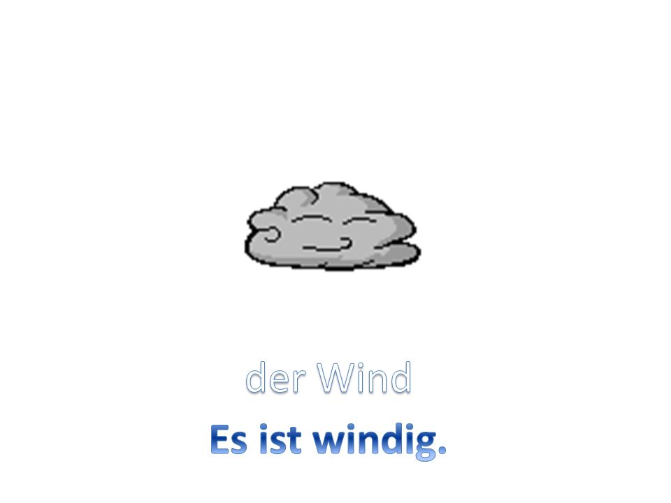 der Wind Es ist windig.