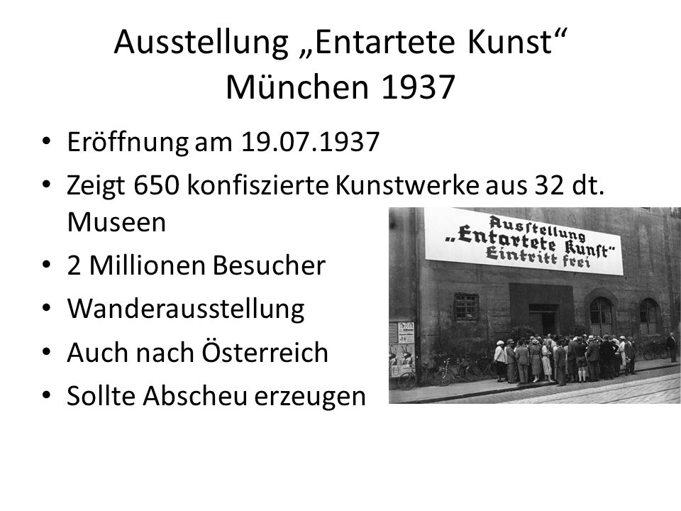 Ausstellung „Entartete Kunst München 1937
