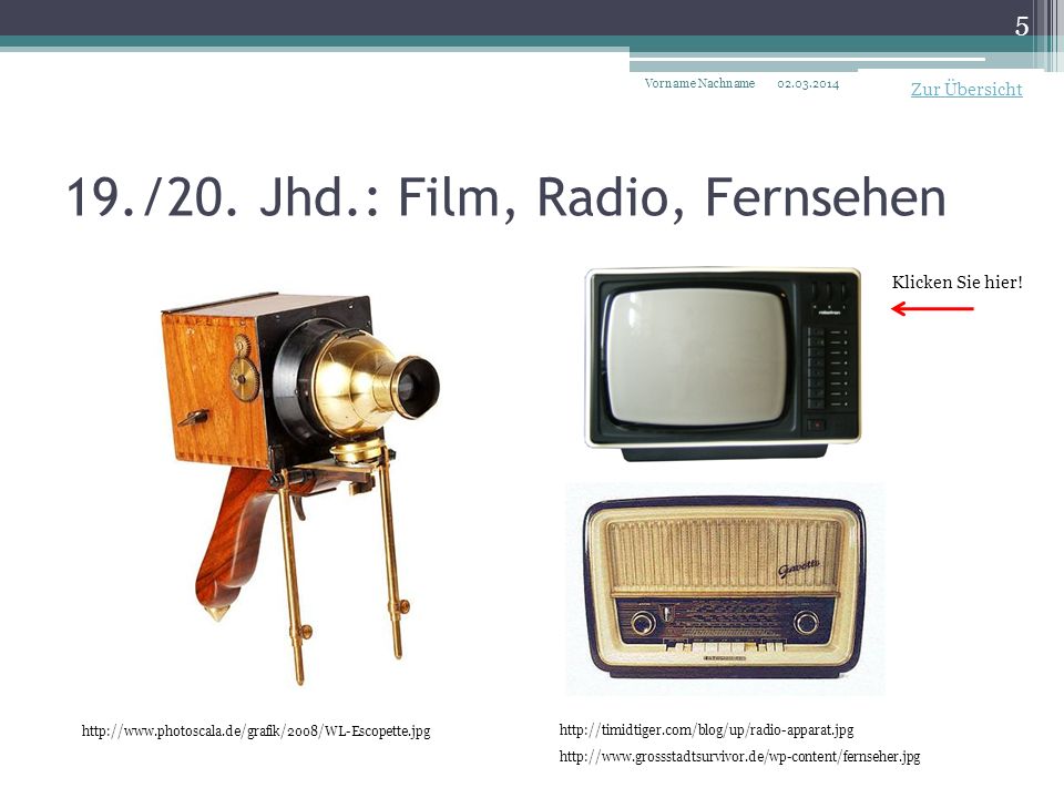 19./20. Jhd.: Film, Radio, Fernsehen