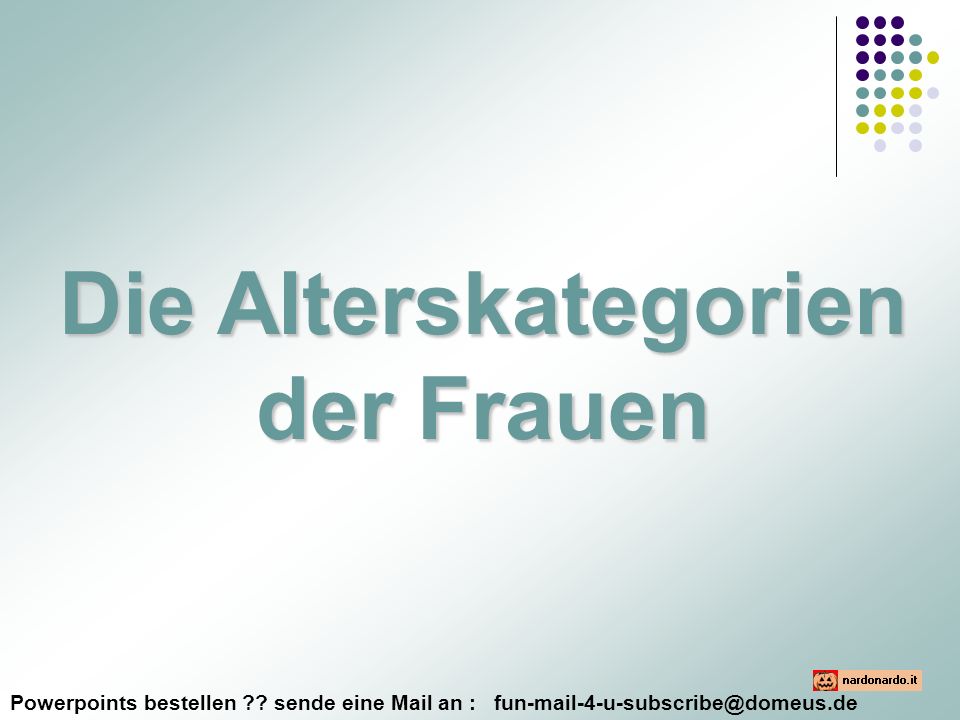 Die Alterskategorien der Frauen
