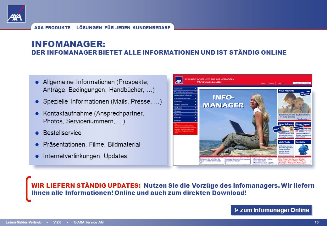 AXA PRODUKTE – LÖSUNGEN FÜR JEDEN KUNDENBEDARF