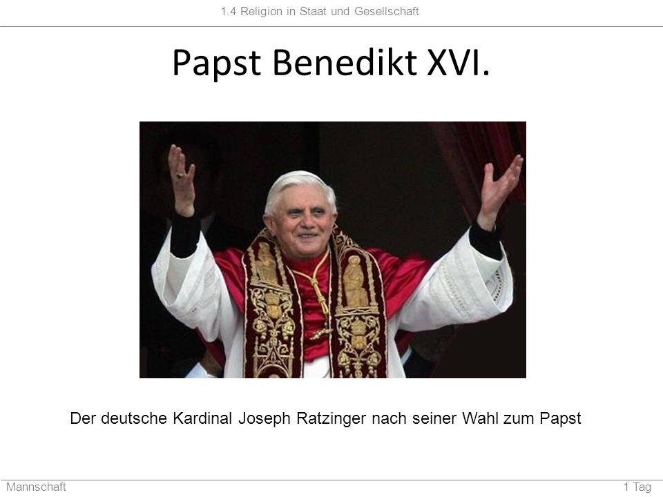 Der deutsche Kardinal Joseph Ratzinger nach seiner Wahl zum Papst