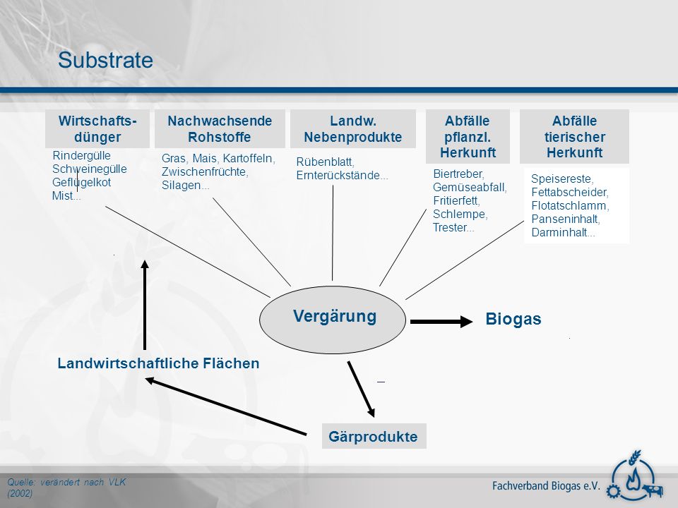 Substrate Vergärung Biogas Landwirtschaftliche Flächen Gärprodukte