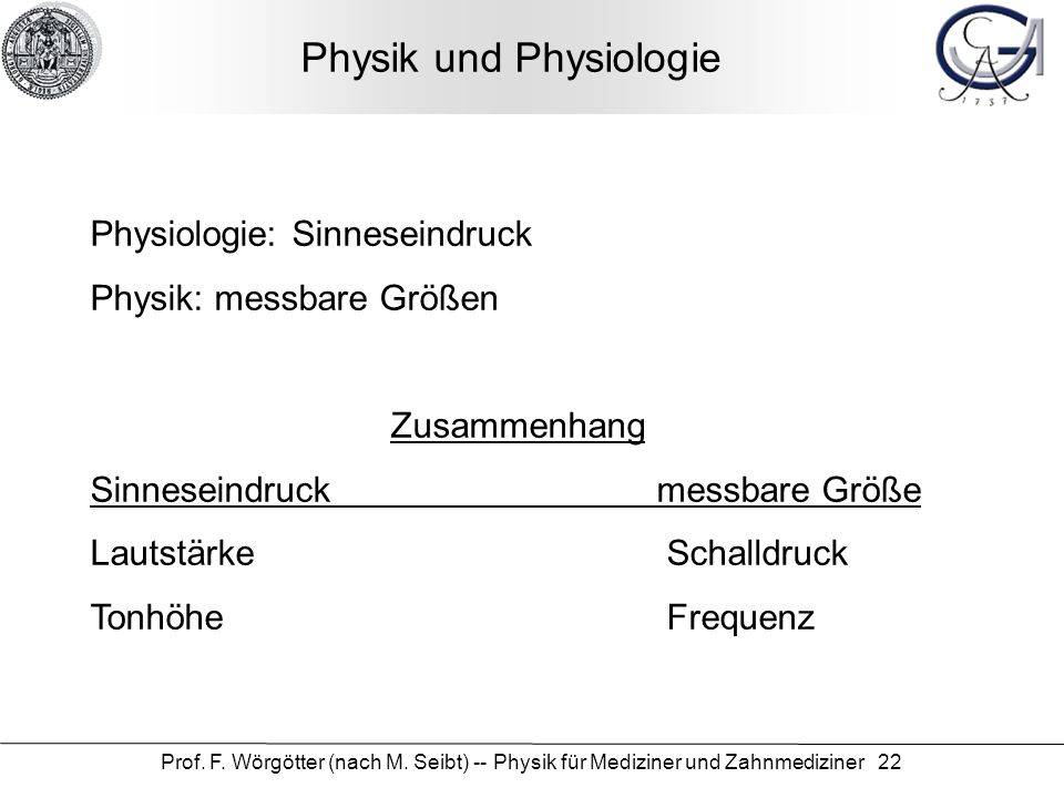 Physik und Physiologie