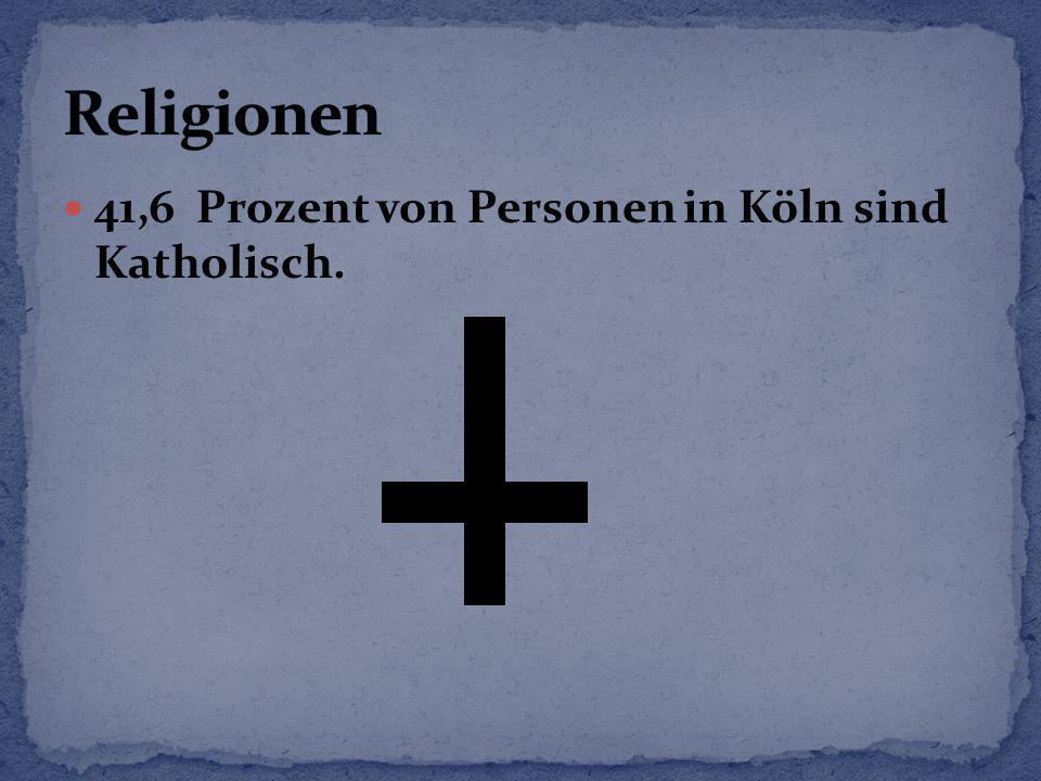 Religionen 41,6 Prozent von Personen in Köln sind Katholisch.