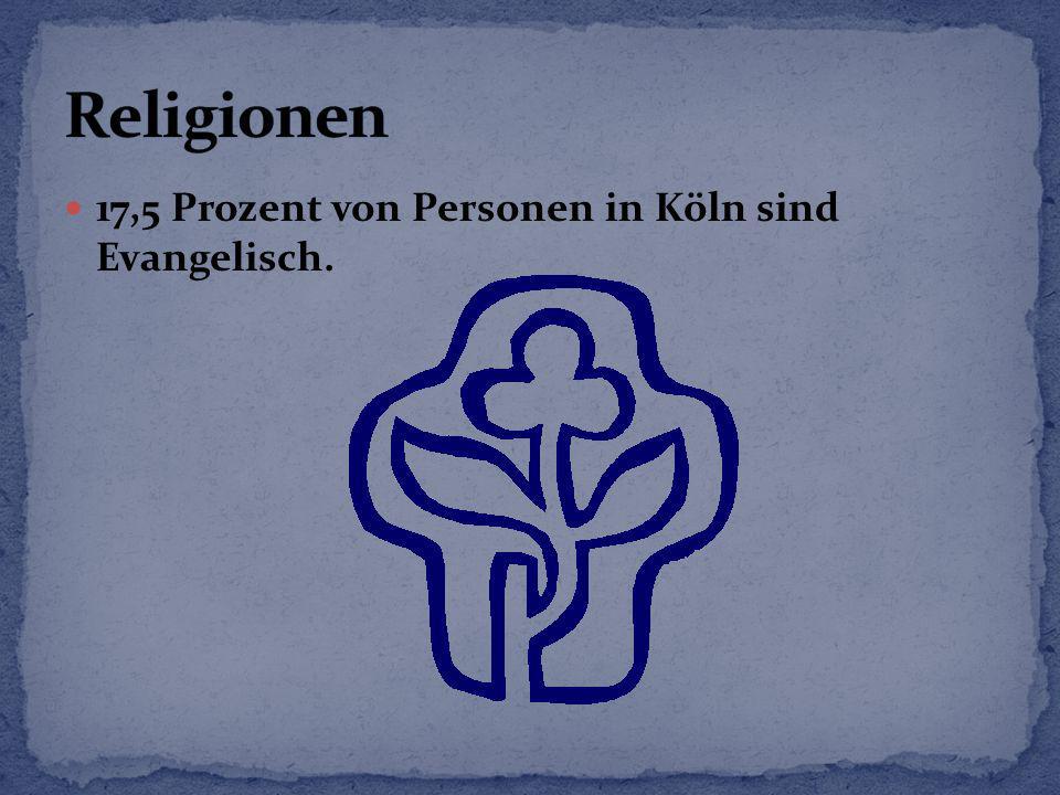 Religionen 17,5 Prozent von Personen in Köln sind Evangelisch.