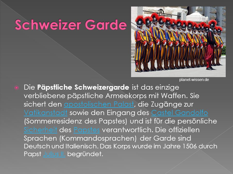 Schweizer Garde planet-wissen.de.