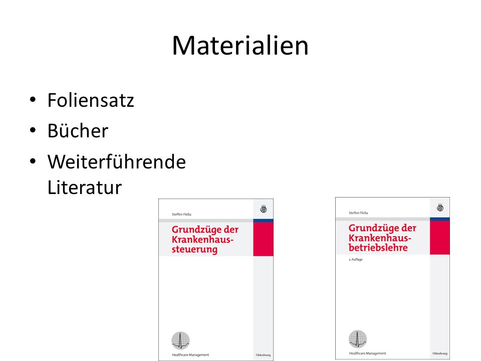Materialien Foliensatz Bücher Weiterführende Literatur