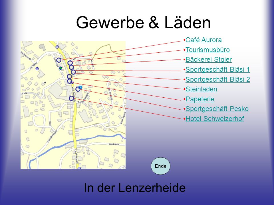 Gewerbe & Läden In der Lenzerheide Café Aurora Tourismusbüro