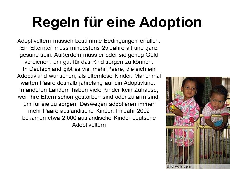 Regeln für eine Adoption