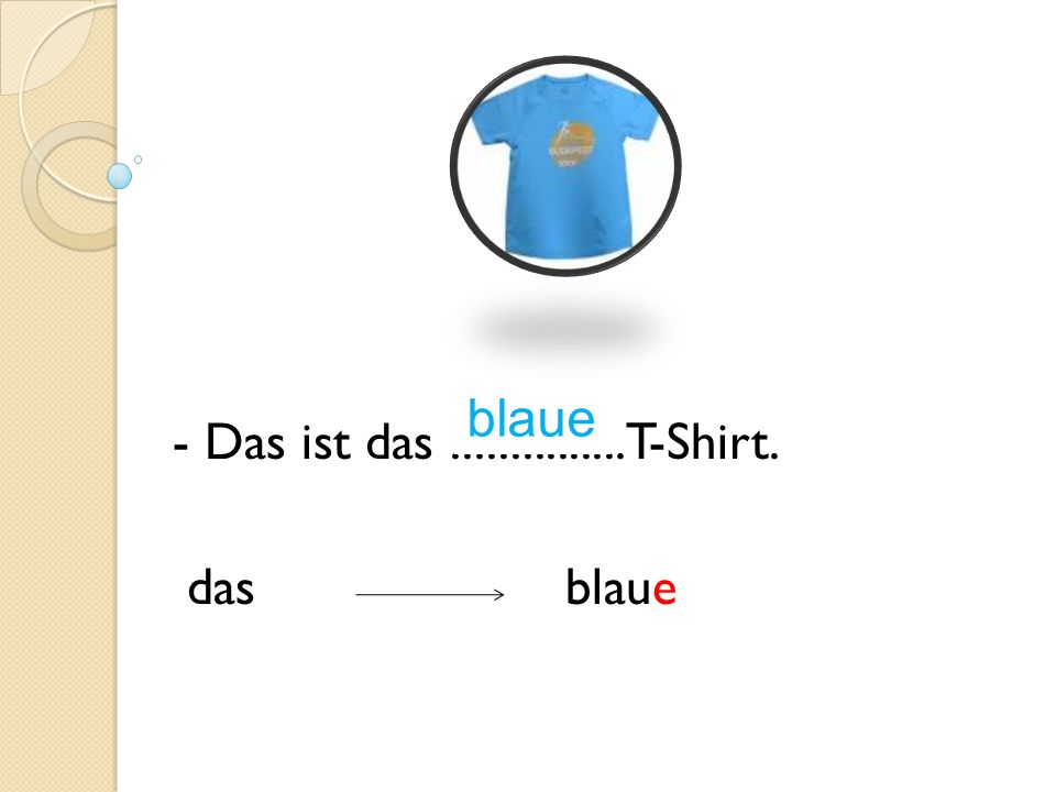 - Das ist das T-Shirt. das blaue