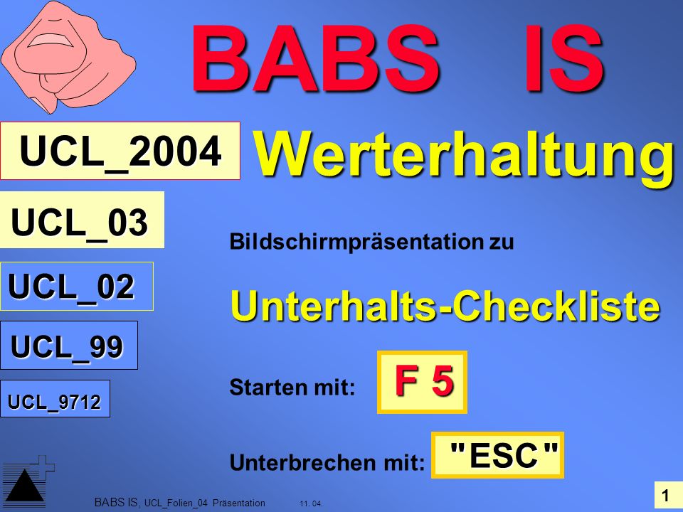 BABS IS Werterhaltung UCL_2004 Unterhalts-Checkliste UCL_02