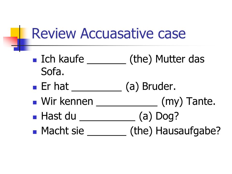Review Accuasative case