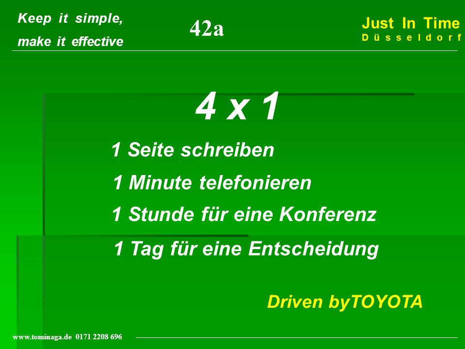 4 x 1 42a 1 Seite schreiben 1 Minute telefonieren