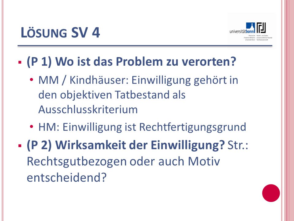 Lösung SV 4 (P 1) Wo ist das Problem zu verorten
