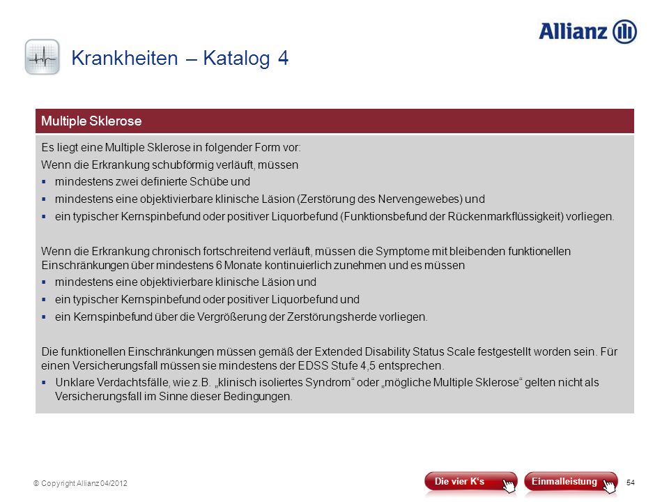Krankheiten – Katalog 4 Multiple Sklerose