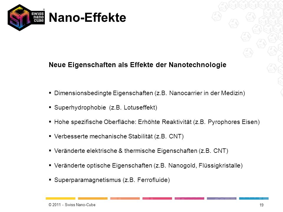 Nano-Effekte Neue Eigenschaften als Effekte der Nanotechnologie