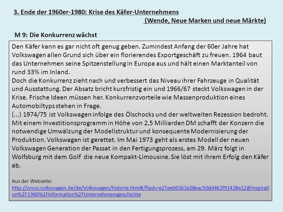 3. Ende der 1960er-1980: Krise des Käfer-Unternehmens