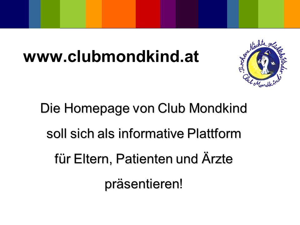 Die Homepage von Club Mondkind