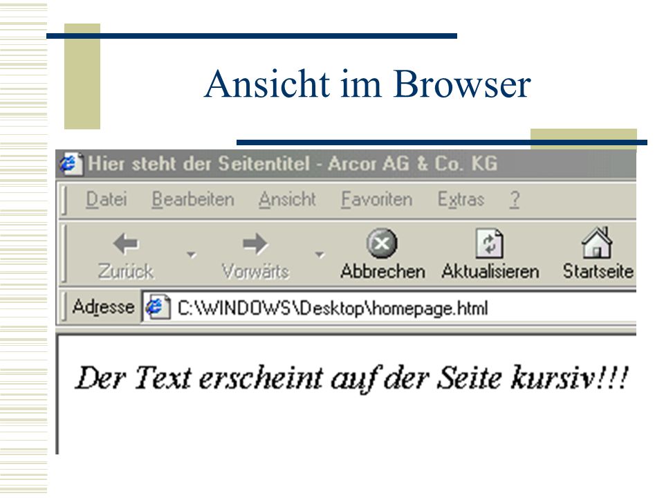 Ansicht im Browser