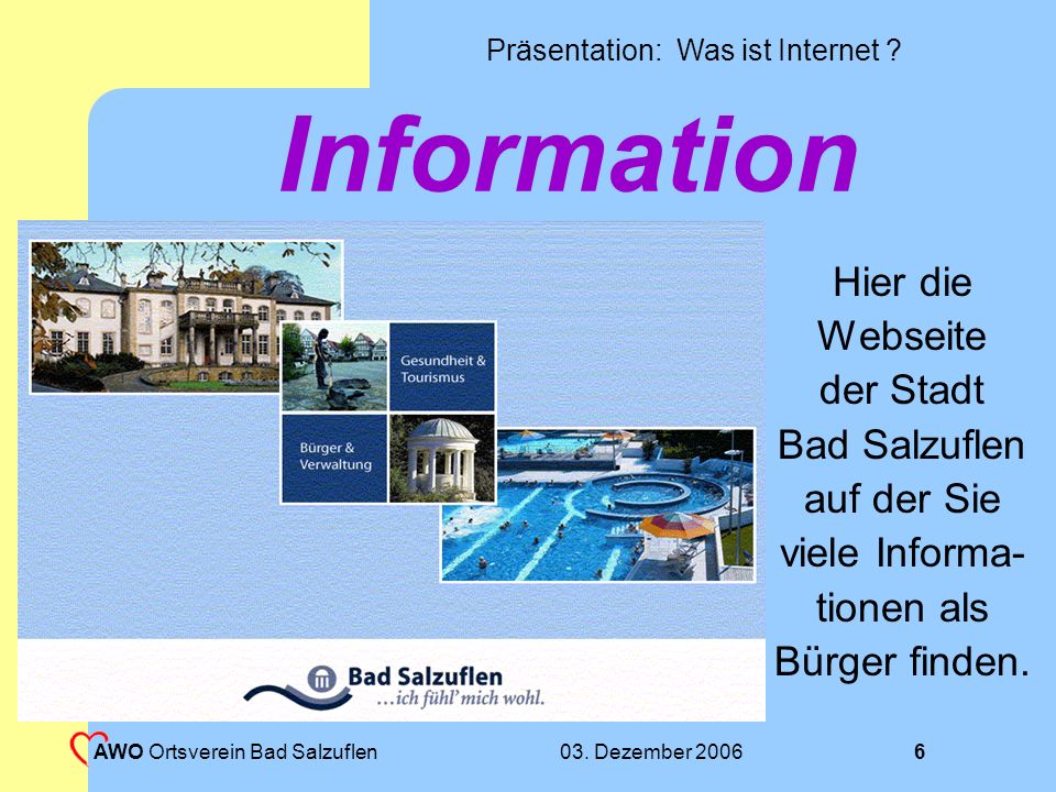 Information Hier die Webseite der Stadt Bad Salzuflen auf der Sie