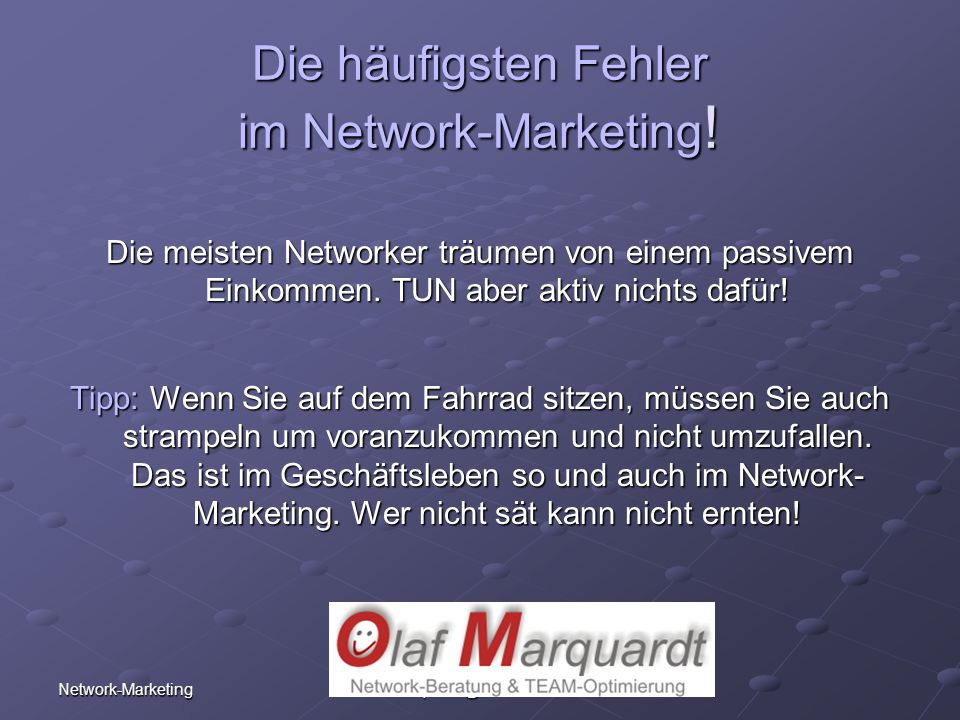 Die häufigsten Fehler im Network-Marketing!