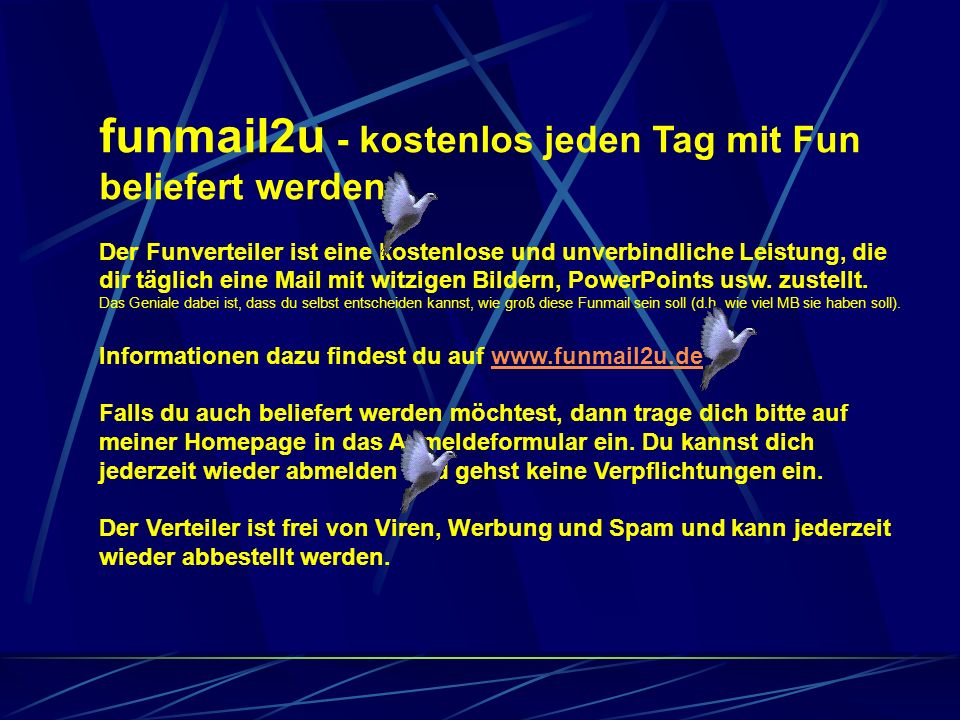 funmail2u - kostenlos jeden Tag mit Fun beliefert werden