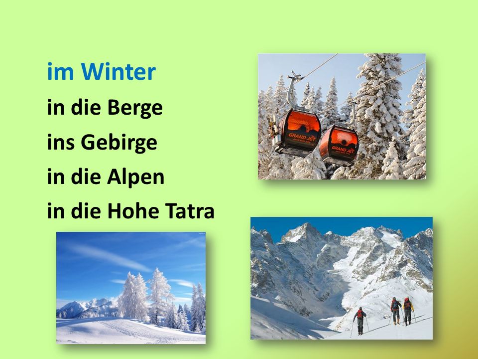 im Winter in die Berge ins Gebirge in die Alpen in die Hohe Tatra