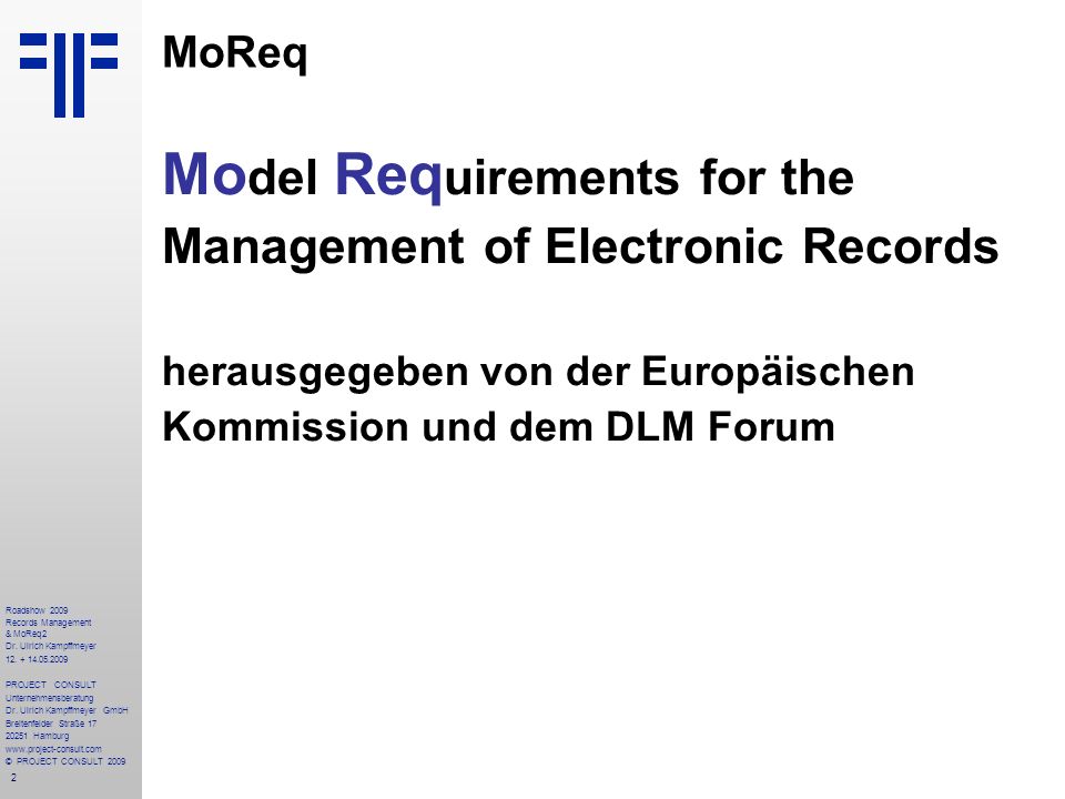 Model Requirements for the