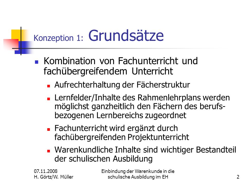 Konzeption 1: Grundsätze
