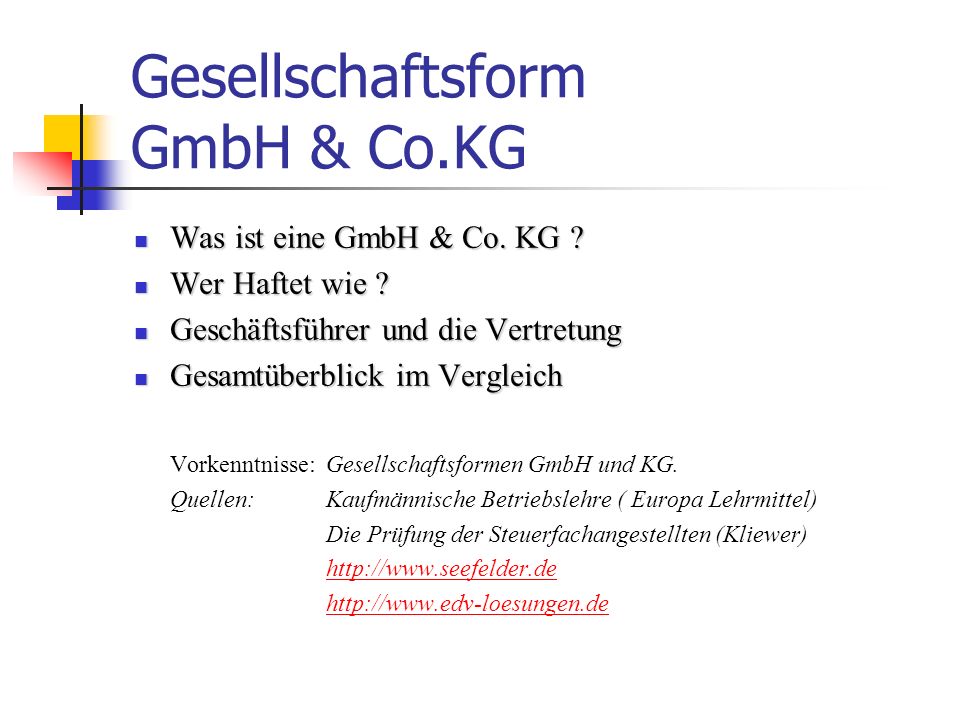 Gesellschaftsform GmbH & Co.KG
