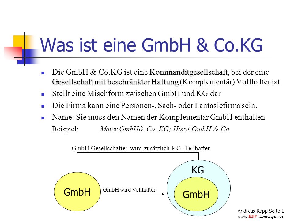 Was ist eine GmbH & Co.KG KG GmbH GmbH