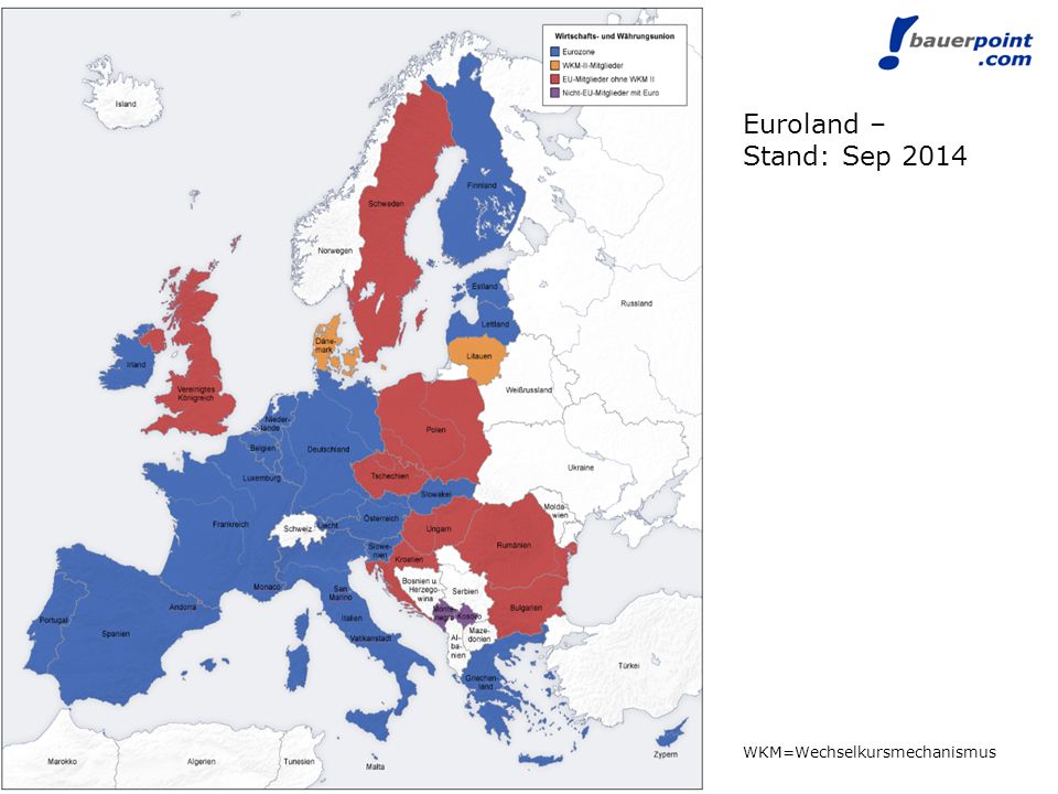 Euroland – Stand: Sep 2014 WKM=Wechselkursmechanismus