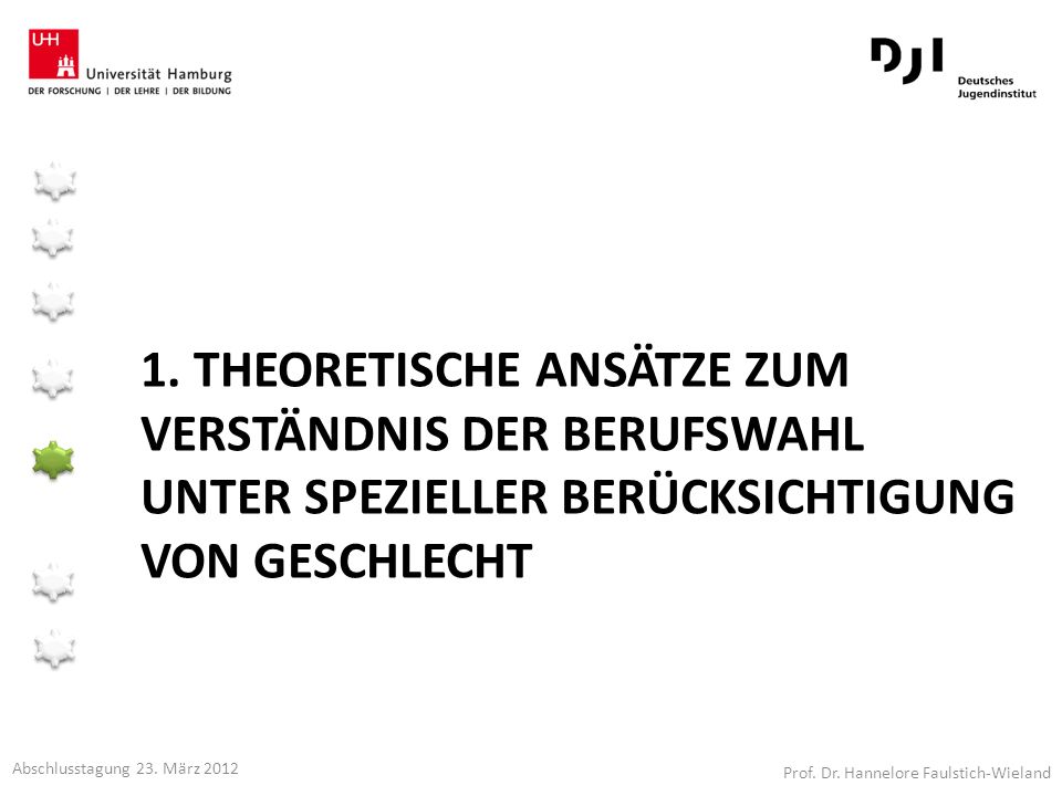 1. Theoretische Ansätze zum Verständnis der Berufswahl unter spezieller Berücksichtigung von Geschlecht