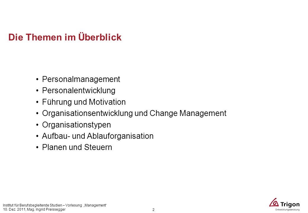 Die Themen im Überblick
