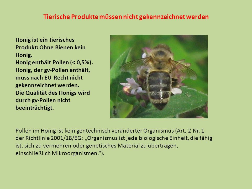 Tierische Produkte müssen nicht gekennzeichnet werden