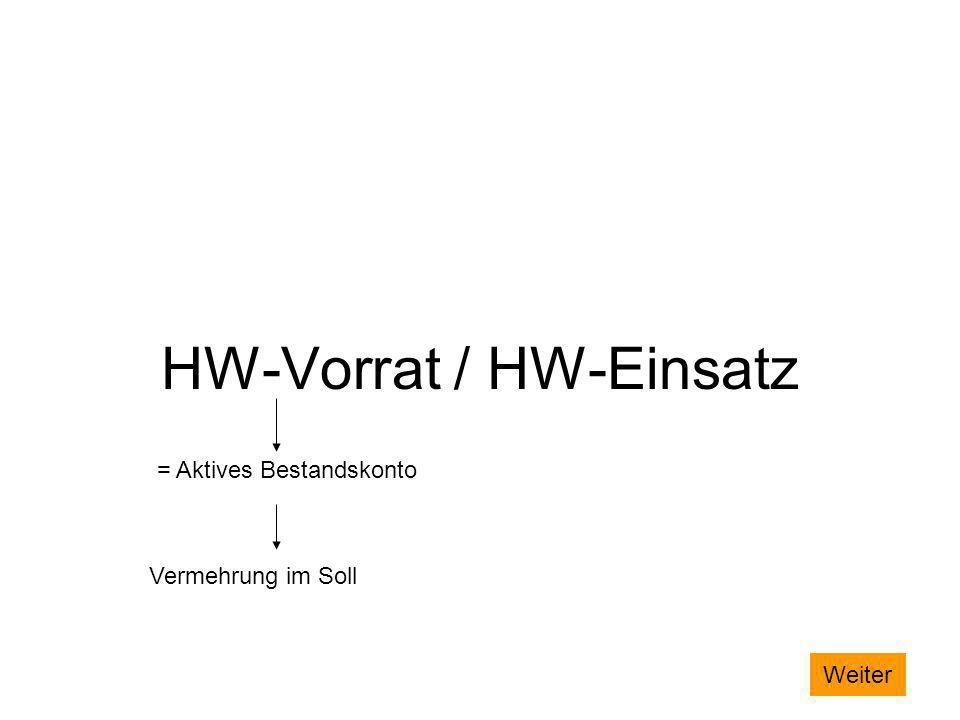 HW-Vorrat / HW-Einsatz