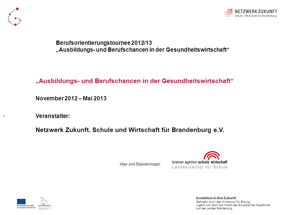 „Ausbildungs- und Berufschancen in der Gesundheitswirtschaft