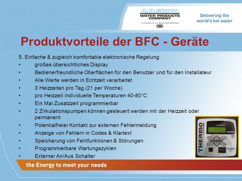 Produktvorteile der BFC - Geräte