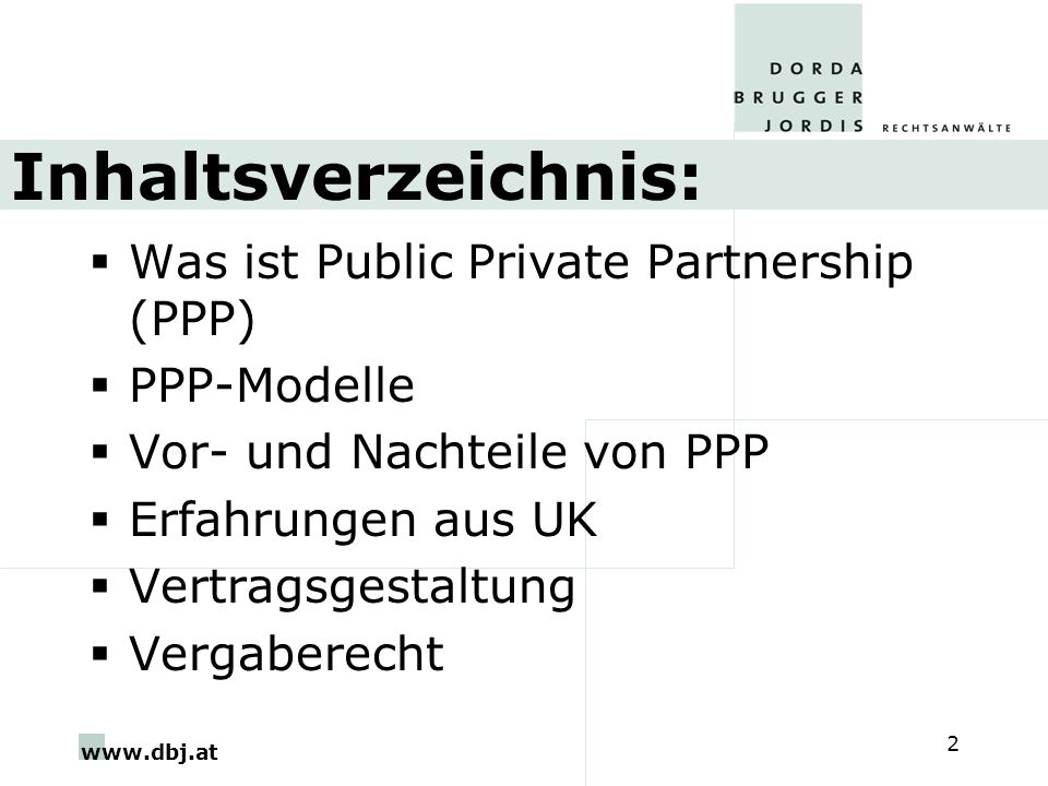 Inhaltsverzeichnis: Was ist Public Private Partnership (PPP)