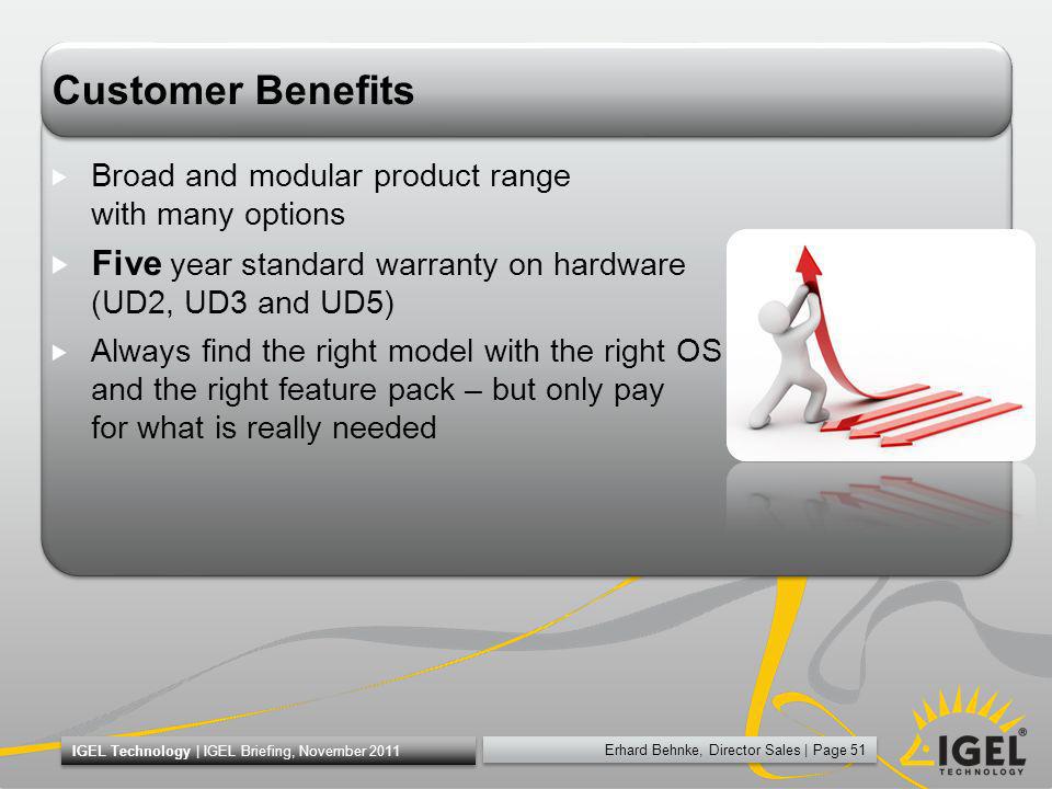 Customer Benefits Broad and modular product range with many options. Five year standard warranty on hardware (UD2, UD3 and UD5)