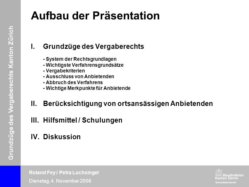 Aufbau der Präsentation