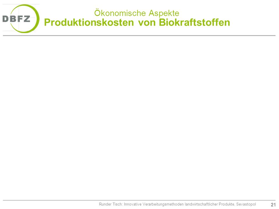 Ökonomische Aspekte Produktionskosten von Biokraftstoffen