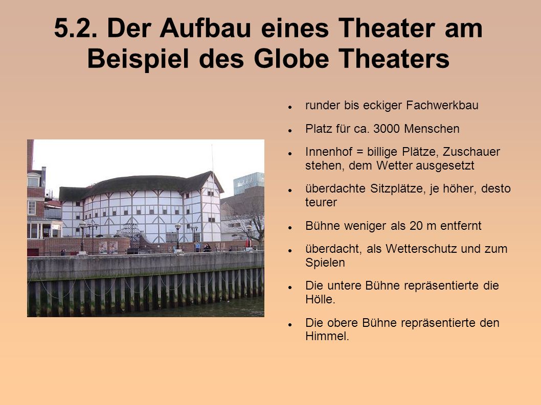 5.2. Der Aufbau eines Theater am Beispiel des Globe Theaters