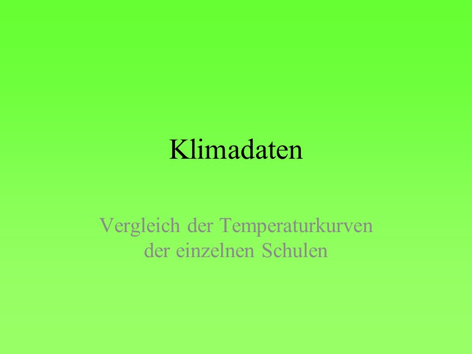 Vergleich der Temperaturkurven der einzelnen Schulen
