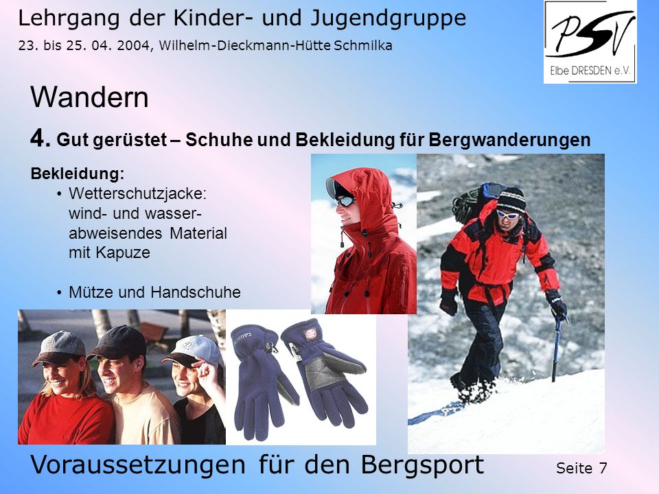 Wandern 4. Gut gerüstet – Schuhe und Bekleidung für Bergwanderungen
