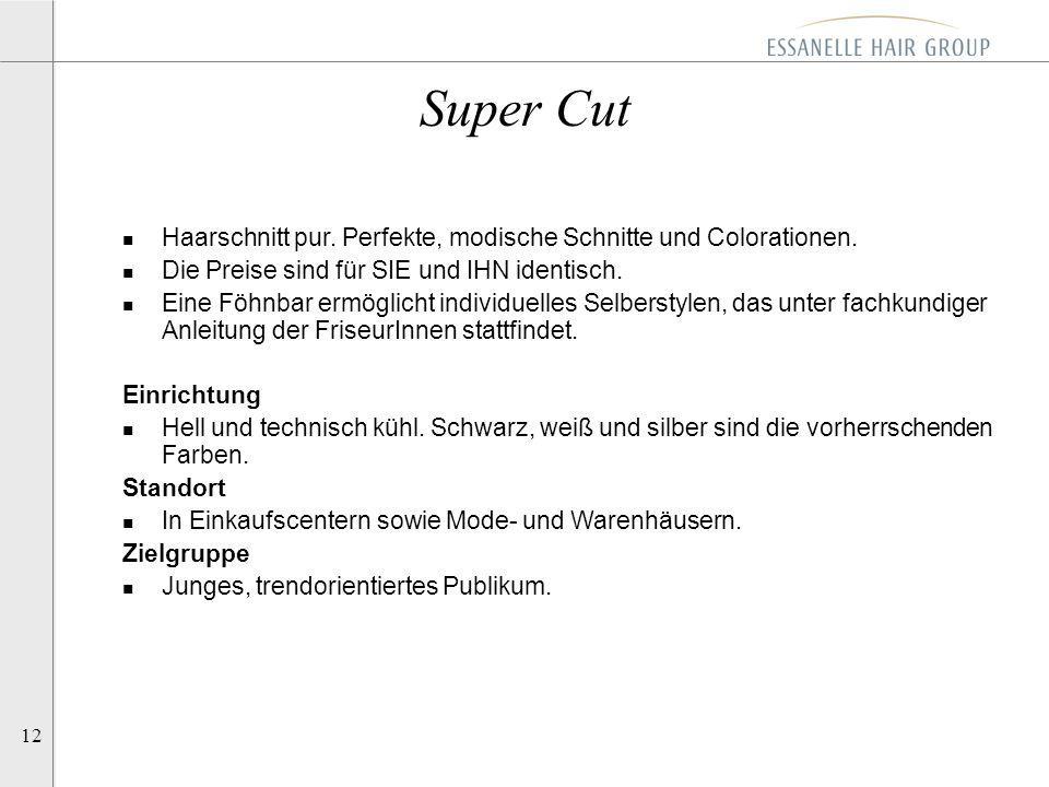 Super Cut Haarschnitt pur. Perfekte, modische Schnitte und Colorationen. Die Preise sind für SIE und IHN identisch.